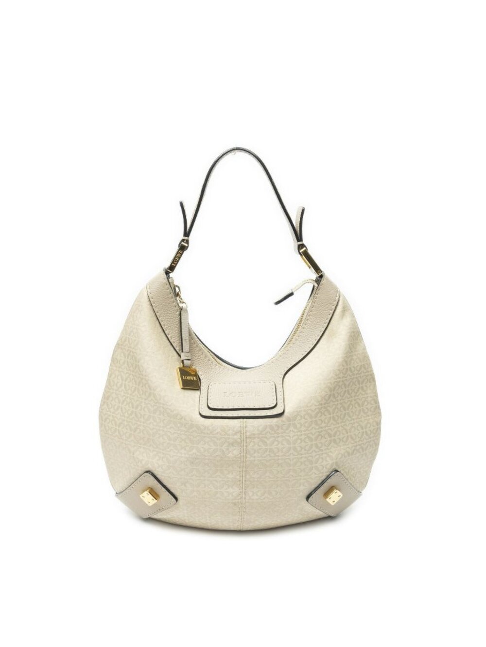 Loewe New Road Hobo Taupe Anagram Canvas